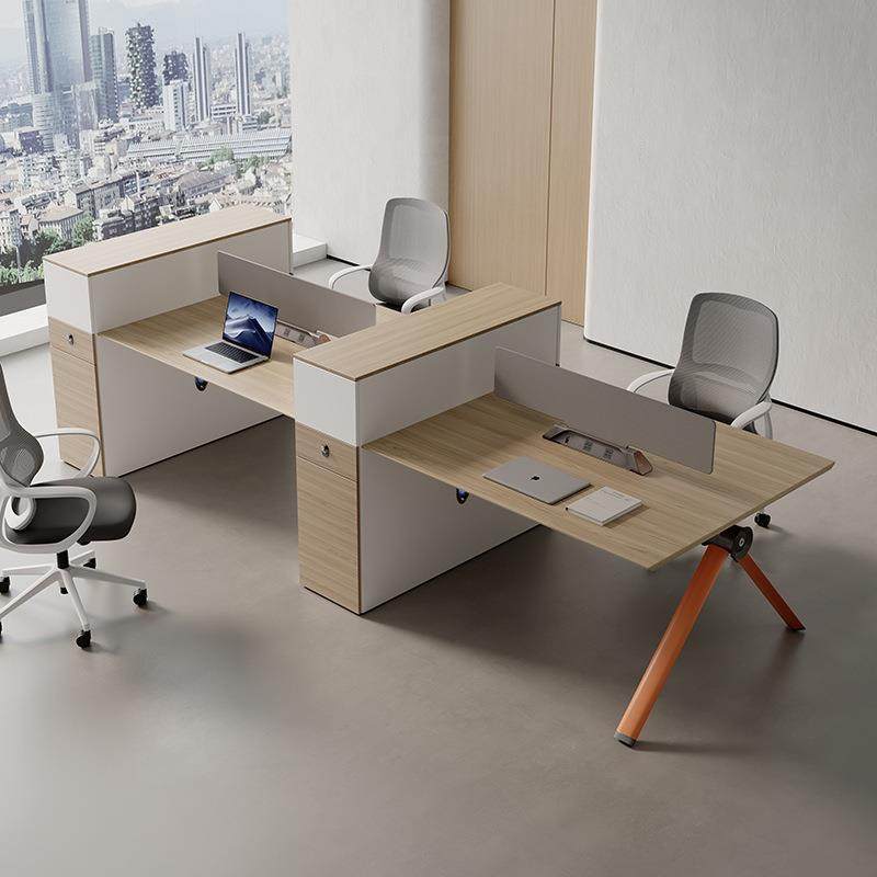 现代时尚简约两人四人六人位职员桌财务办公桌员工桌卡座带高柜桌