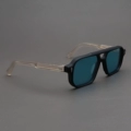 Matte Black Frame, Matte Yellow Legs + Polarized Light Blue Lenses