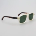 Yellow Frame Tortoise Shell Legs + Polarized Dark Green Lenses