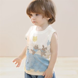 婴儿背心夏季薄款儿童无袖T恤男童夏装女童吊带衣服夏日宝宝上衣