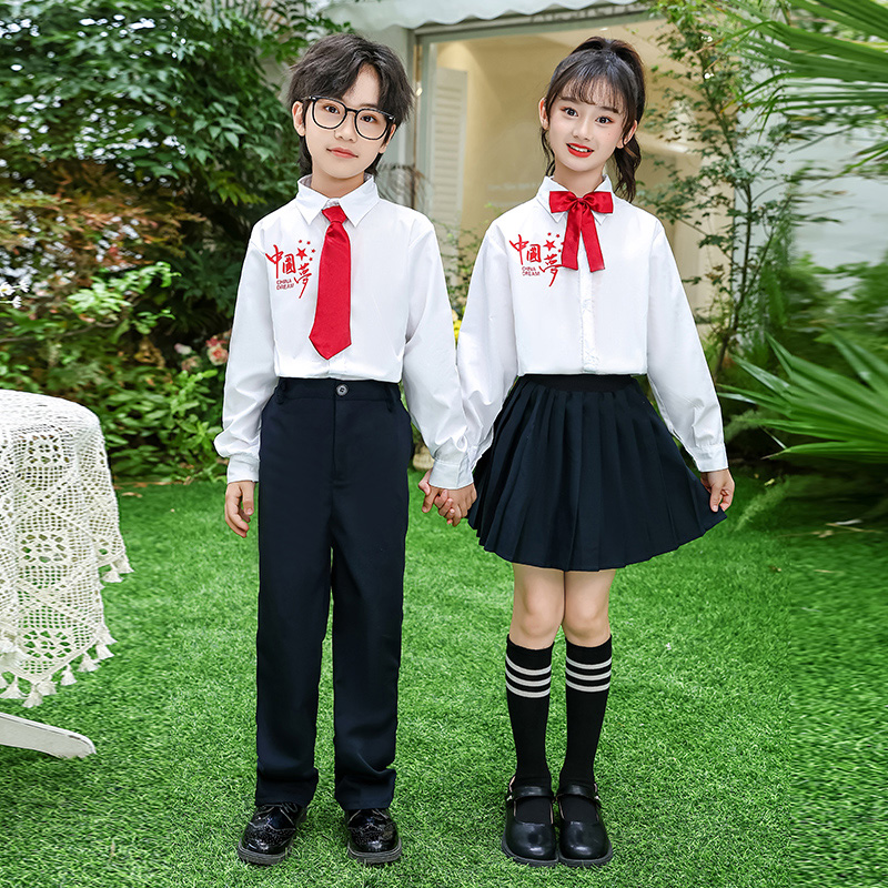 儿童合唱服红歌爱国朗诵演出服中小学生演讲比赛表演服主持人礼服