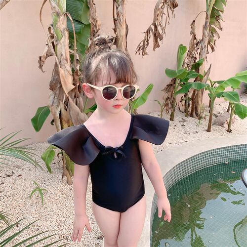 儿童泳衣女童夏季2025新款韩国宝宝网红小童连体游泳衣可爱泳装