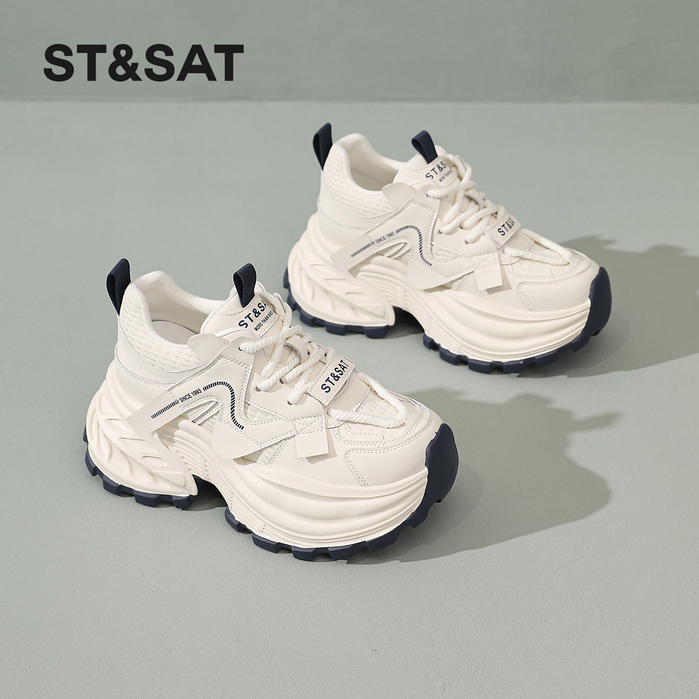 星期六厚底内增高8CM老爹鞋女款2026春季新款百搭休闲舒适运动鞋