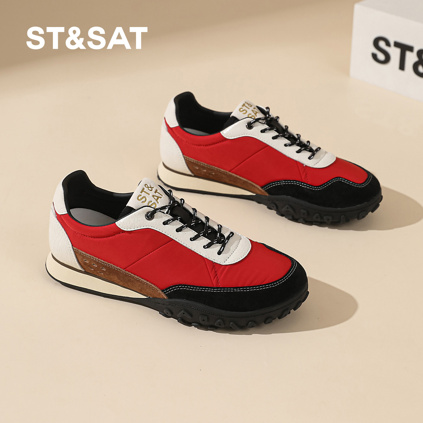 星期六复古百搭轻便舒适阿甘鞋女2026春季新款红色通勤休闲德训鞋,女鞋,德训鞋,淘宝优惠券,粉丝福利购,淘宝优惠卷