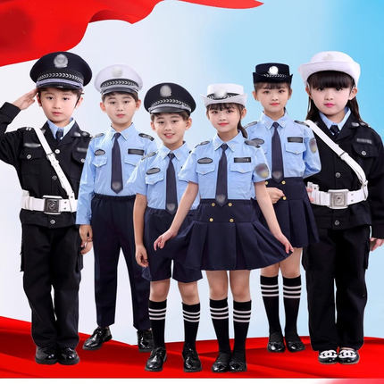 儿童黑猫警长警服玩具套装警察服角色扮演交警演出服交通制服装备