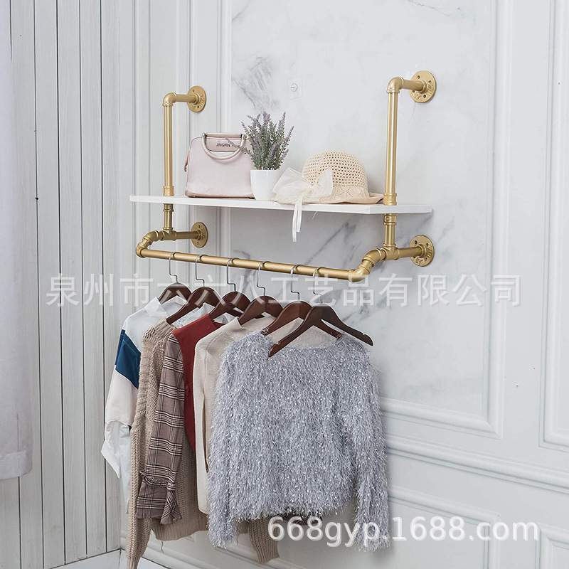 欧式铁艺衣帽架落地挂衣服架卧室挂衣架室内简约时尚服装店展示架