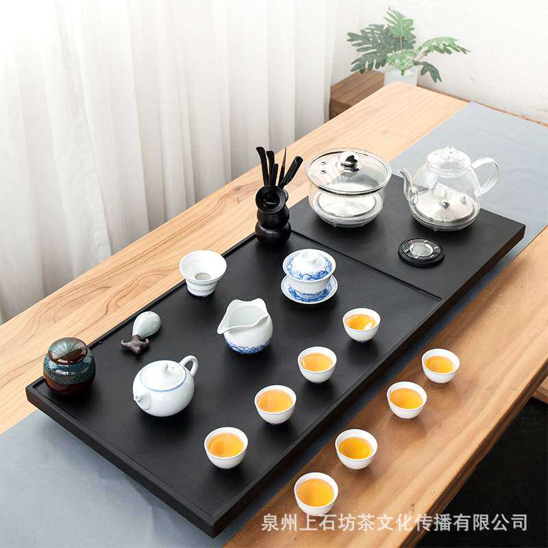 乌金石茶盘套装全自动一体电磁炉烧水茶台整套茶具石头茶道批