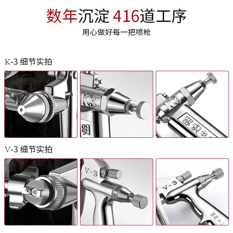 明治V-3小型修补喷漆枪气动喷枪皮革护理干洗店专用喷漆枪0.5口径