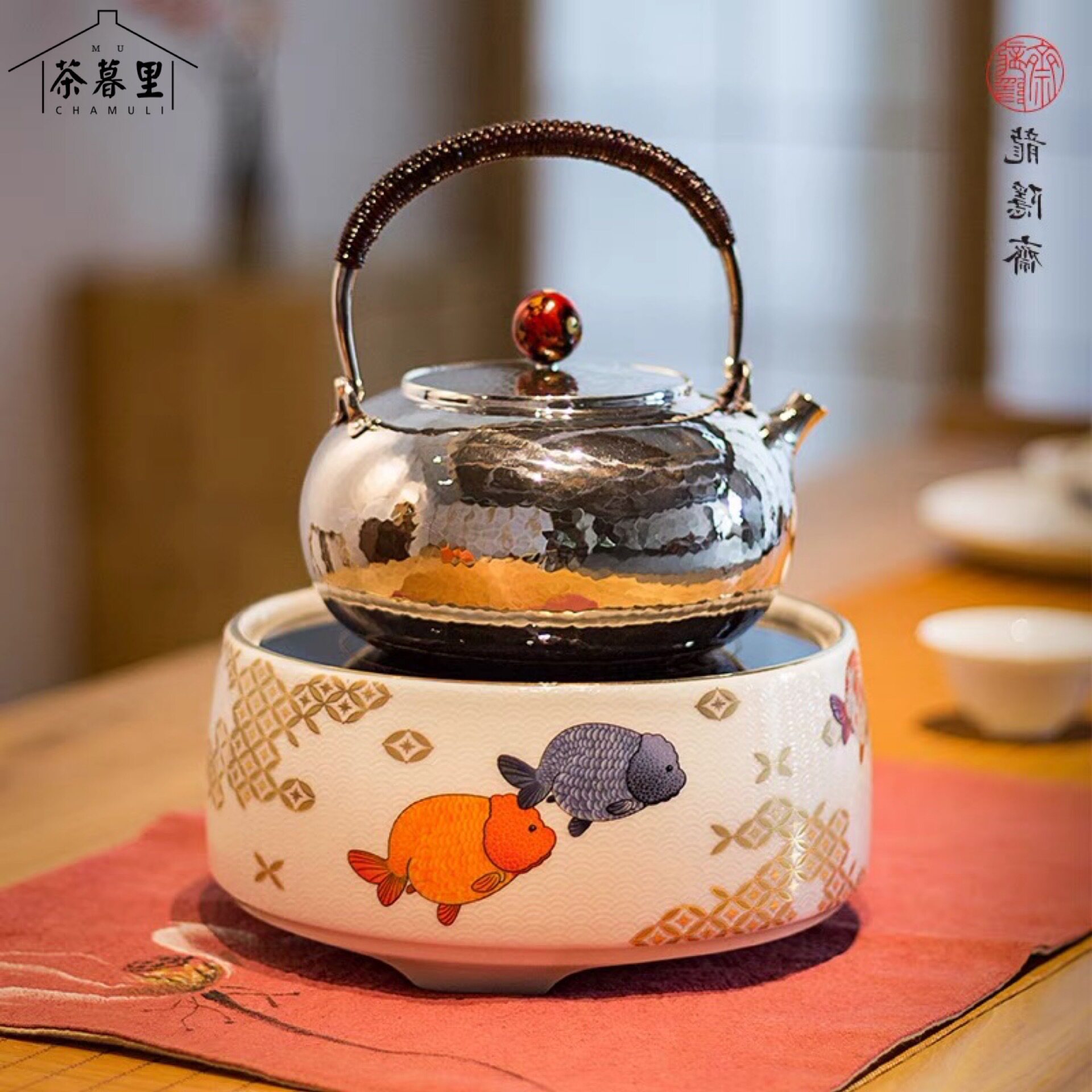 新款龙隐斋电陶炉煮茶器静音家用迷你小型台式泡茶炉漆器好多鱼