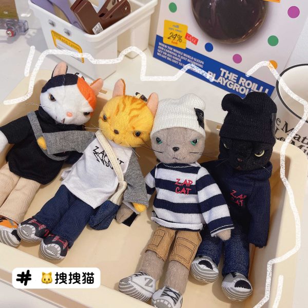不猫酷包挂件搞怪装情侣礼物可爱拽拽玩偶黑猫毛绒公仔爽男女钥匙
