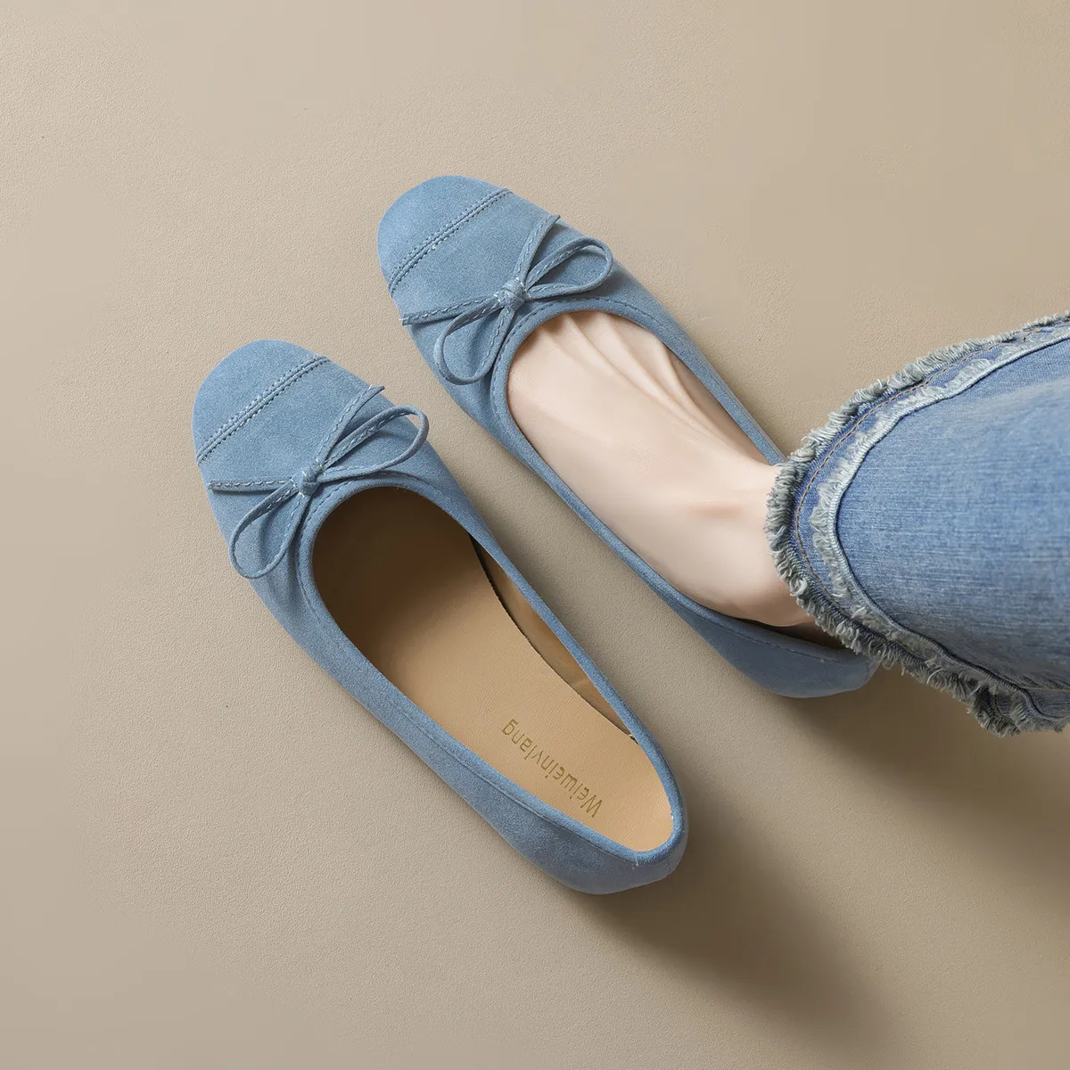 法式平底单鞋女蝴蝶结芭蕾浅口软底绒面豆豆鞋女,女鞋,时尚芭蕾鞋,淘宝优惠券,粉丝福利购,淘宝优惠卷