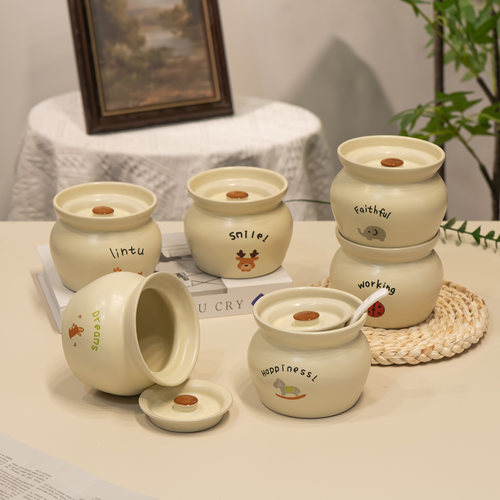 卡通陶瓷炖盅一人份隔水炖煲汤煨汤炖罐带盖小汤盅沙县小吃蒸菜罐