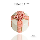 陶瓷手工手捏花玫瑰花饰品盒收纳盒高档精致梳妆台首饰盒摆件礼物