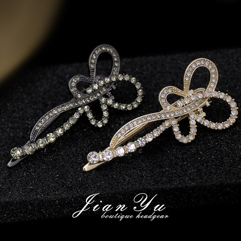 简语边夹合金日韩水钻发饰正品