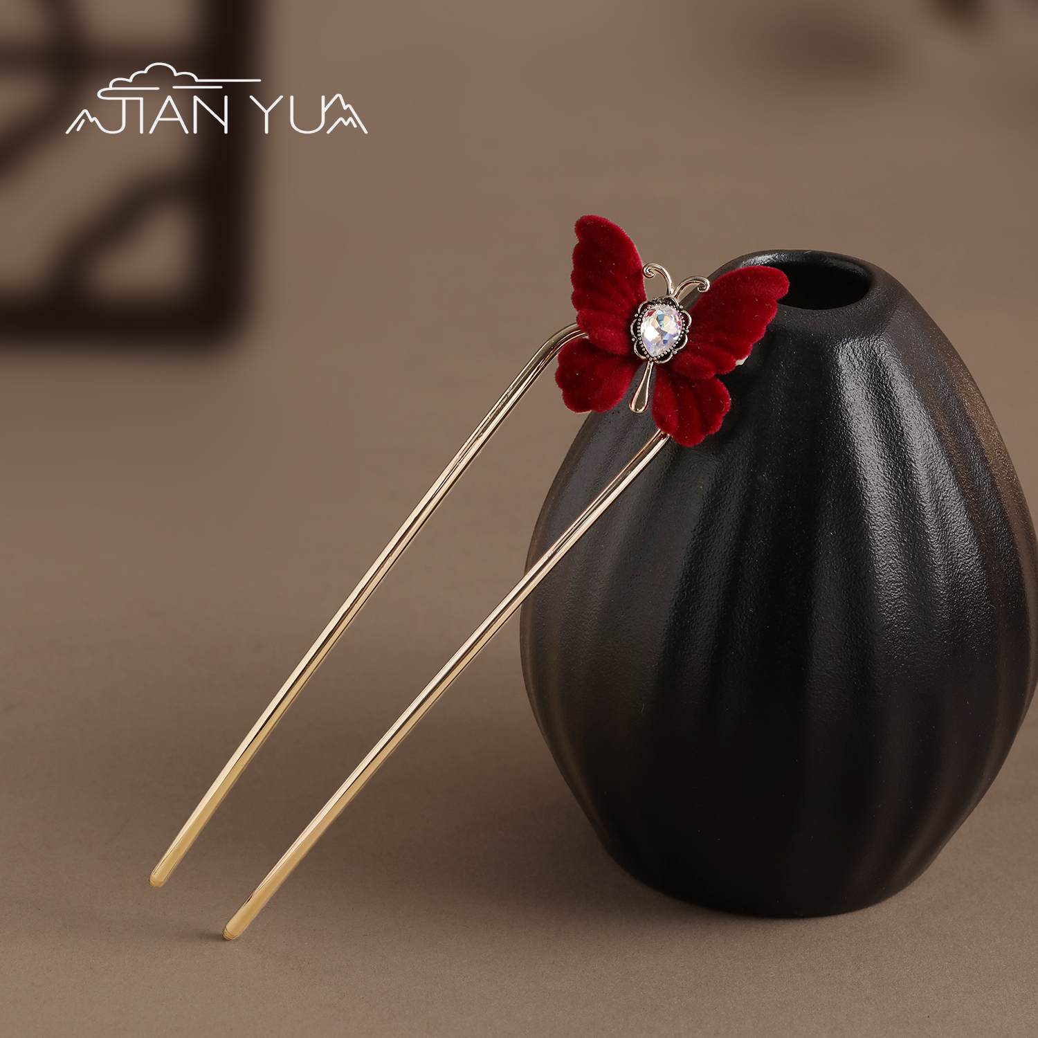 复古新中式蝴蝶发簪发饰