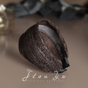 双层网纱醋酸宽版 发箍带齿气质防滑超宽头箍高级感透气百搭发夹女