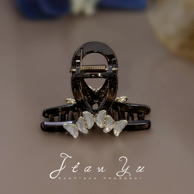 简语抓夹亚克力轻奢水钻发饰正品