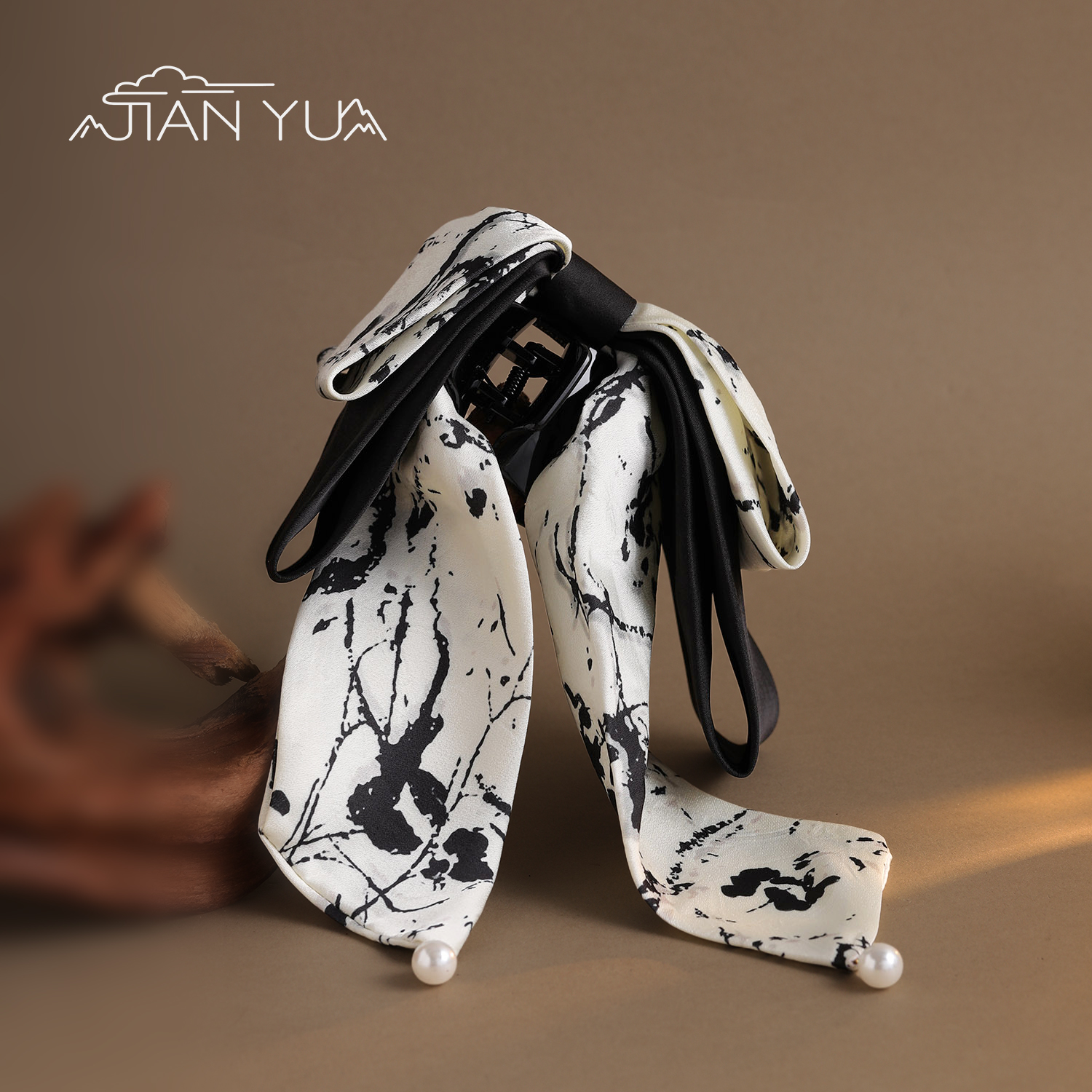 新中式水墨晕染抓夹复古发饰