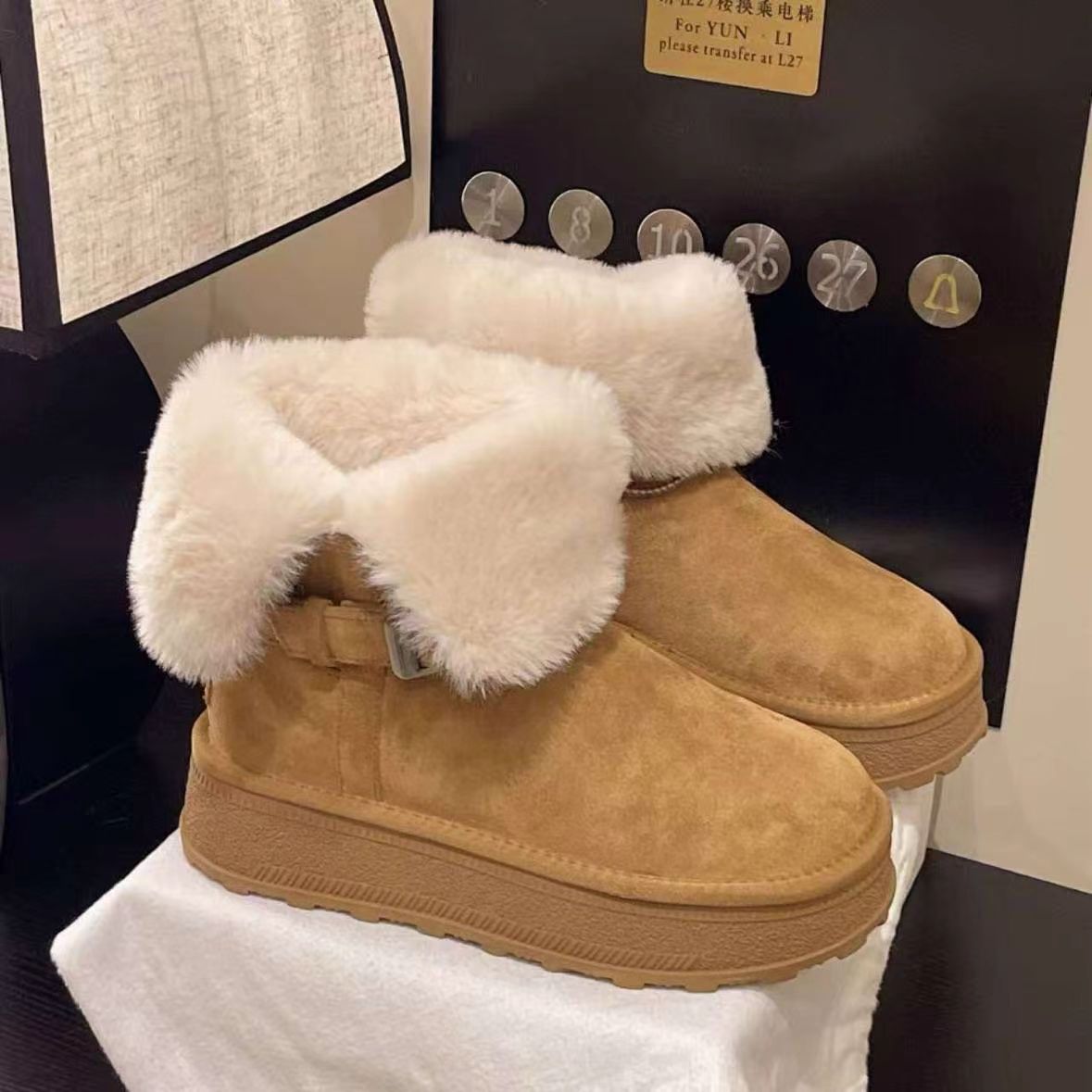 第一佳人雪地靴高帮两穿加毛25冬款女鞋时尚百搭韩版潮鞋舒适保暖