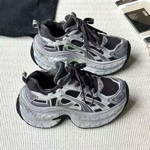 艾模儿25冬加绒加厚老爹鞋男女新款超轻厚底运动休闲鞋百搭跑步鞋