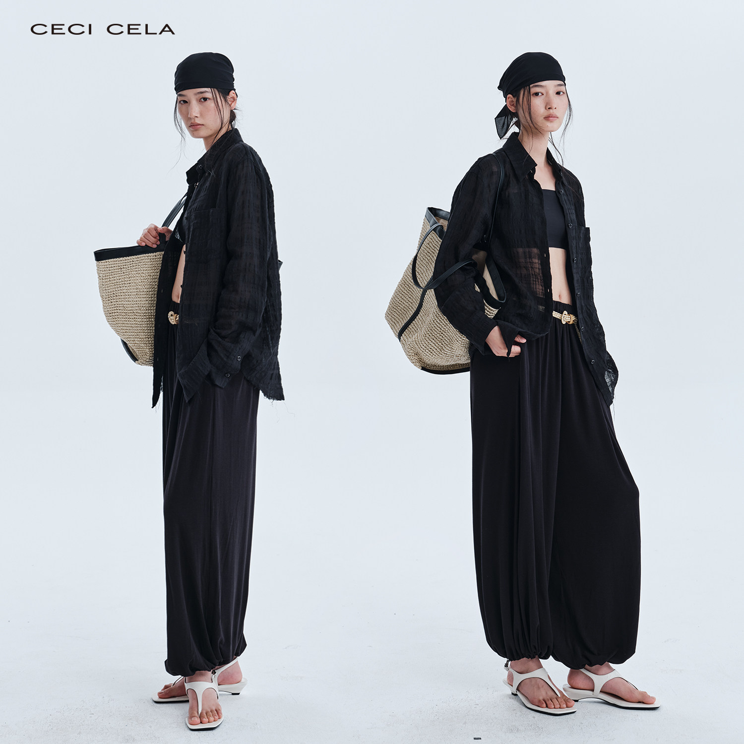 CECICELA针织收脚口灯笼裤休闲极简风收口宽松百搭款显瘦女装
