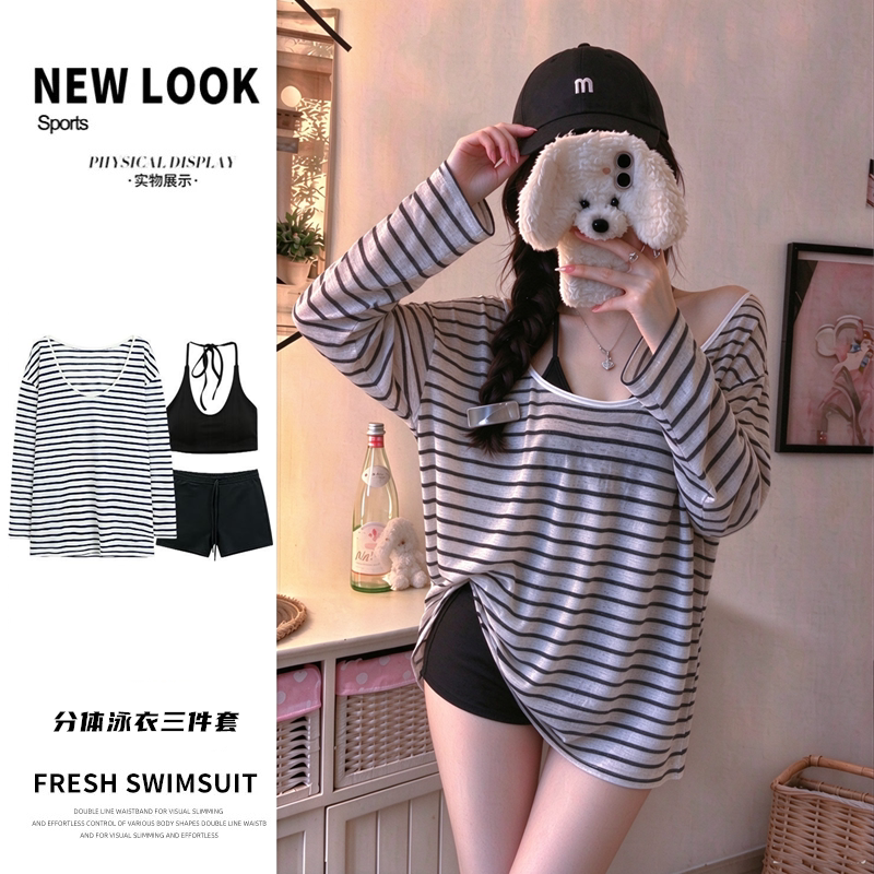 泳衣女韩版分体少女三件套高级感