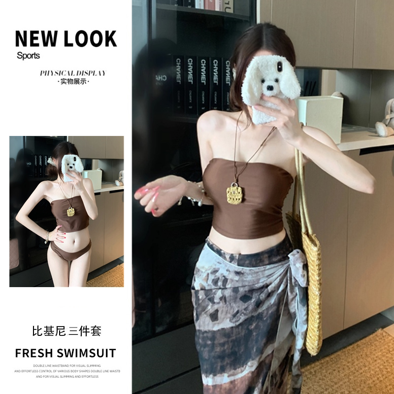 泳衣女比基尼三件套韩版ins洋气