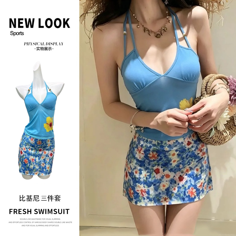 泳衣女海边度假比基尼三件套新款