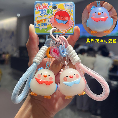 欧家卡通光变色PVC钥匙扣挂件