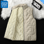 真维斯羊羔绒马甲男士 秋冬季 加绒加厚中年爸爸外套马夹保暖背心