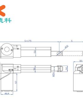 12V350mm6000N5毫米每807秒I病P5重症病C房IU电动床电4推杆