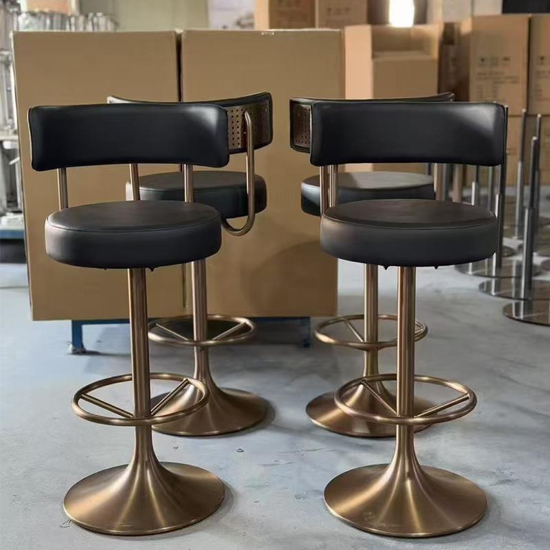 家用墅岛台吧椅高脚凳子酒锈吧前台高脚椅设计师不椅别钢旋转椅子
