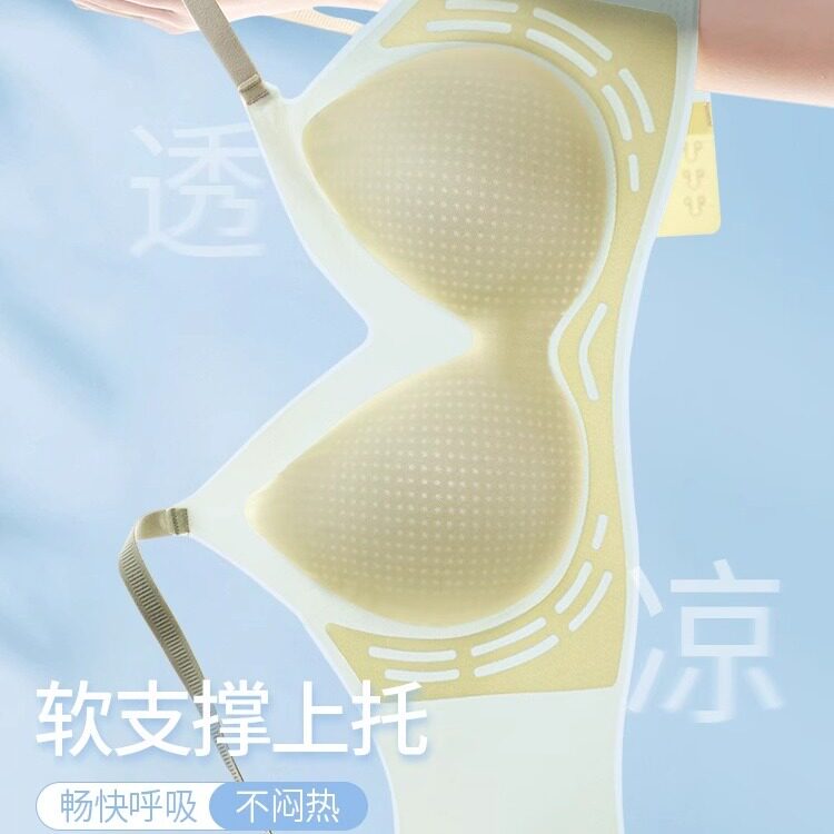 无痕裸感冰凉内衣聚拢无钢圈超薄透气简约裹胸亲肤文胸女