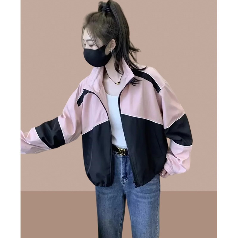 短款冲锋衣外套女款202s4春休爆款新款秋季闲小个子棒球服夹克上