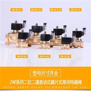 铜阀 常闭塑封室外电磁阀气阀水阀 防雾B水4分6分1寸1.2寸380V110