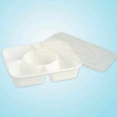 |梅洋15375| 梅洋高级餐具 一次性组合餐盒 白色4格 120个 1000ml
