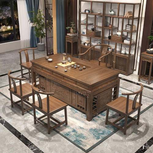 茶桌椅组合新中式功夫泡茶台办公室实木仿古茶几茶具套装桌子一体