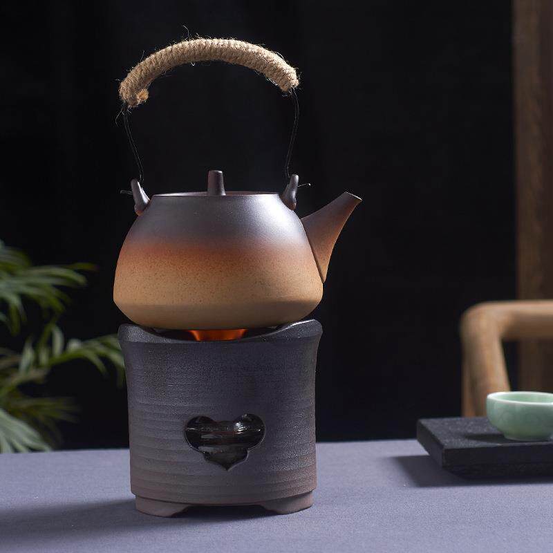 陶瓷酒精炉茶壶煮茶烧茶器液体酒精茶炉户外室内煮茶炉酒精灯便携