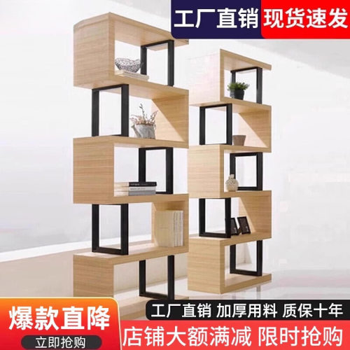 批发书架置物架落地铁艺客厅隔断收纳展示架子现代简约文件多层储