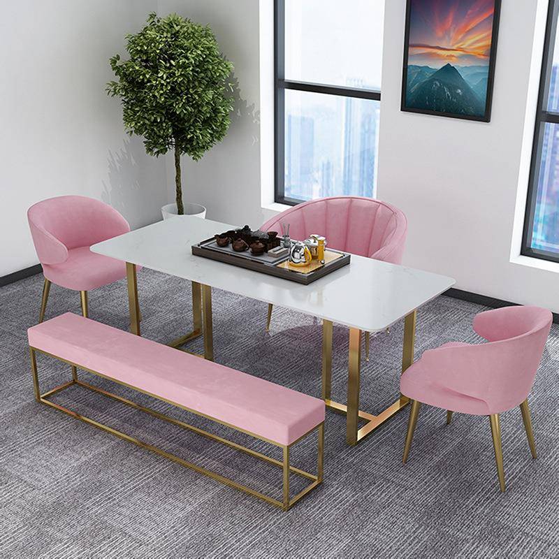 茶桌椅组合大理石接待洽谈桌椅现代简约办公会议长桌工作台北欧