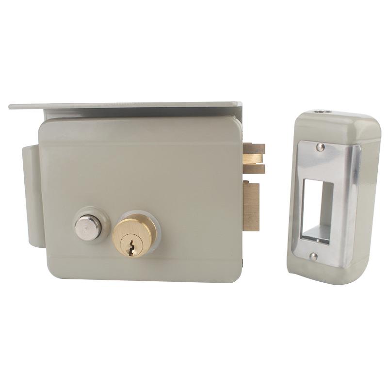 出口连杆式一体电控锁门禁电锁楼宇门锁12v通电开锁铜锁舌门控锁