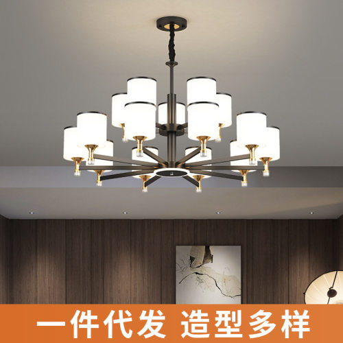 新中式家用客厅书房灯具现代北欧简约LED主灯别墅餐厅茶楼室吊灯