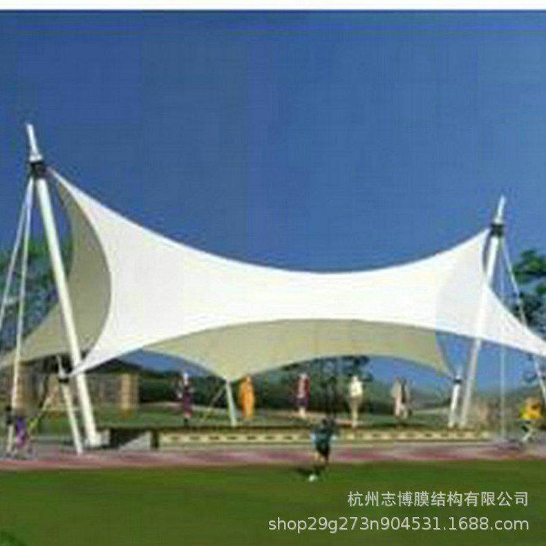 安装膜结构景观棚夜晚灯光遮阳雨棚小区游乐场休闲张拉膜凉棚