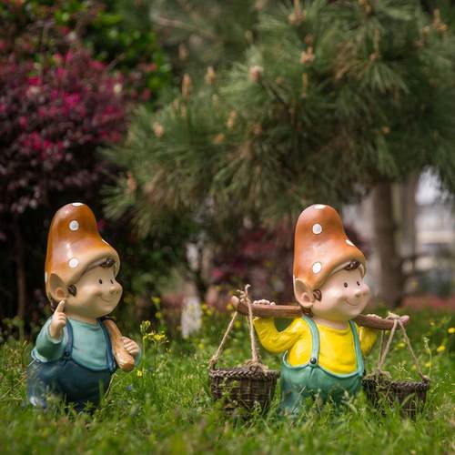 庭院装饰户外花园美式园艺创意花盆树脂工艺品雕塑卡通人物摆件