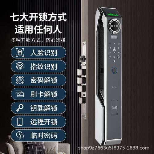 欧诺莎全自动智能锁183人脸识别指纹锁可视对讲密码锁家用防盗门