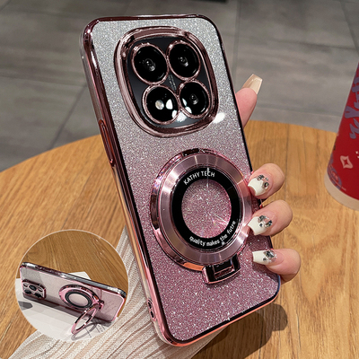 红米note14/14pro十闪粉带支架壳