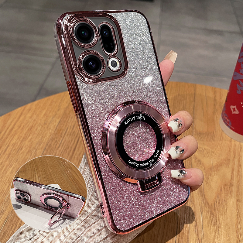 适用oppofindx9/x9pro闪粉支架壳