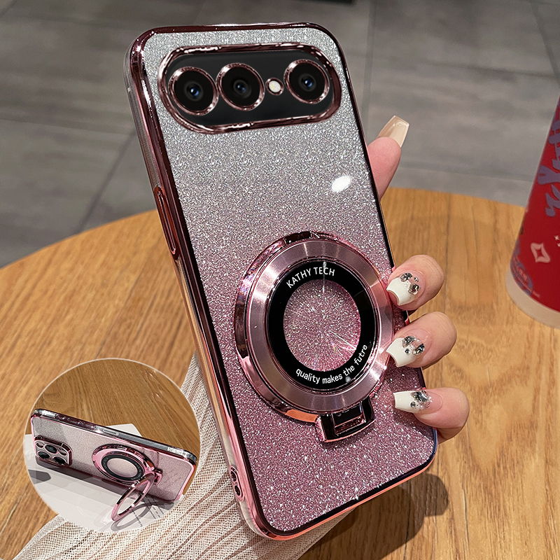 适用vivoS50Promini闪粉带支架壳