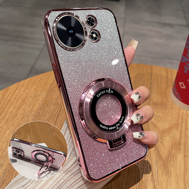 适用华为麦芒40闪粉带支架手机壳