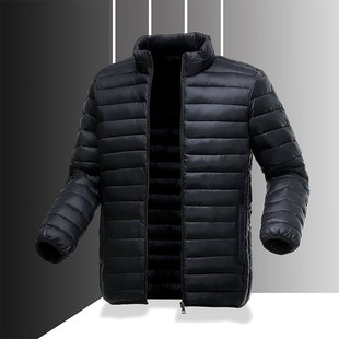加厚秋冬外套 棉服爸爸冬装 男士 棉衣轻薄羽绒棉袄男中青年大码